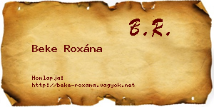 Beke Roxána névjegykártya