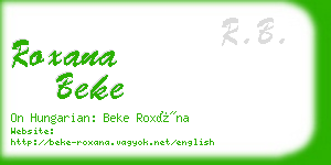 roxana beke business card